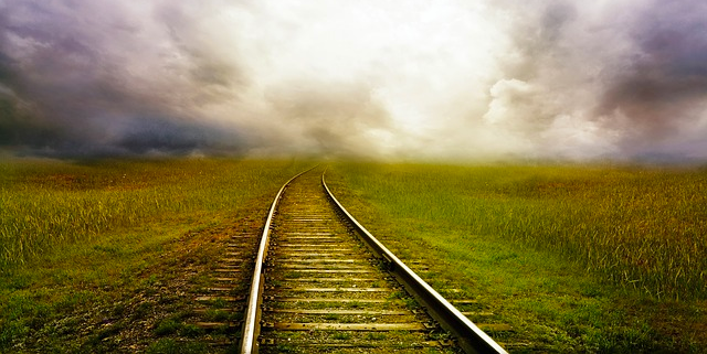 Train Track Sky Surreal